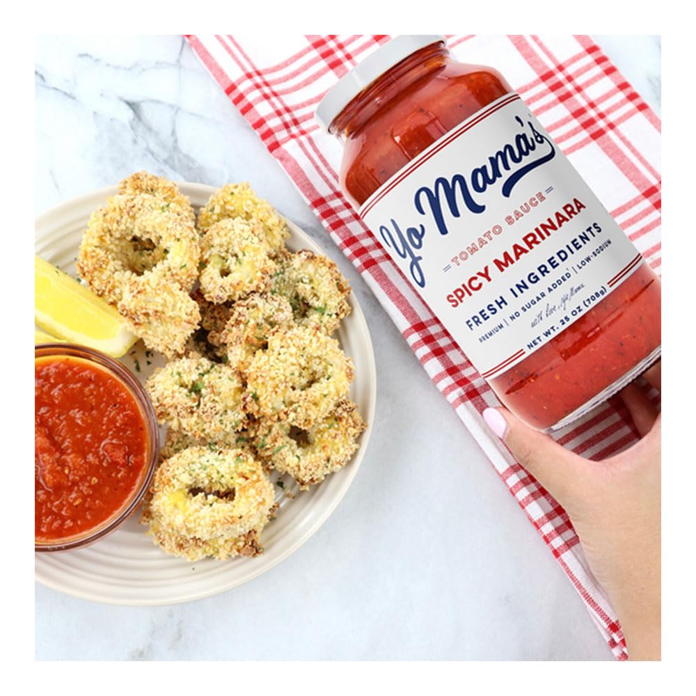Yo Mamas Foods Sauce Spicy Marinara, 25 oz