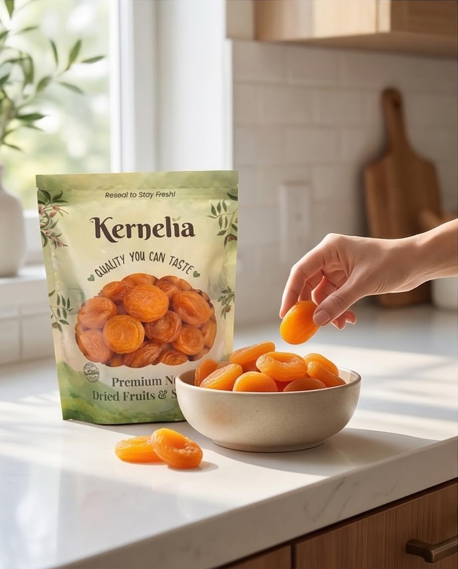 California Sun Dried Fancy Apricots, Naturally Sweet Soft Chewy Dried Apricots Snack, Dried Fruit for Baking, Oatmeal, Yogurt, Trail Mix, No Added