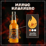 SPYCE Habanero Hot Sauce, Vegan, Gluten Free, Low Sodium, Non-GMO, No MSG, No Sugar, No Filler (10 oz, Mango Habanero)