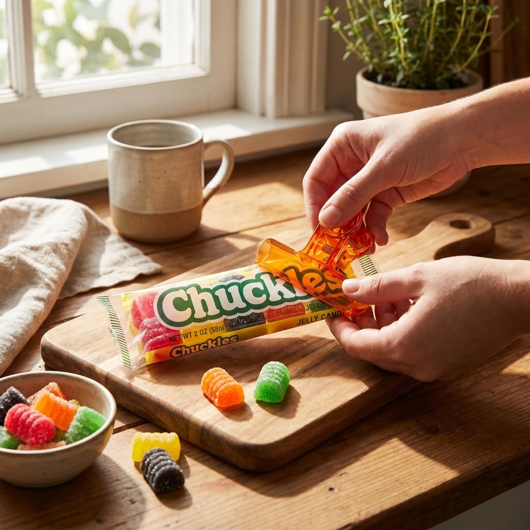 Chuckles Cherry Lemon Licorice Orange Lime Chewy Candy - 2 oz Individually Wrapped Retro Candy - Nostalgic Candy Jelly Candy Fruit Slices - Jelly