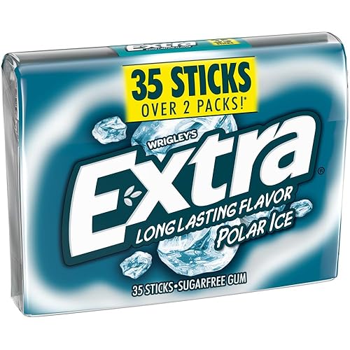 Extra, Polar Ice Sugar Free Chewing Gum Grad Gifts Prom Essentials Mint Gum, 35 Stick Mega Pack, 35 Count