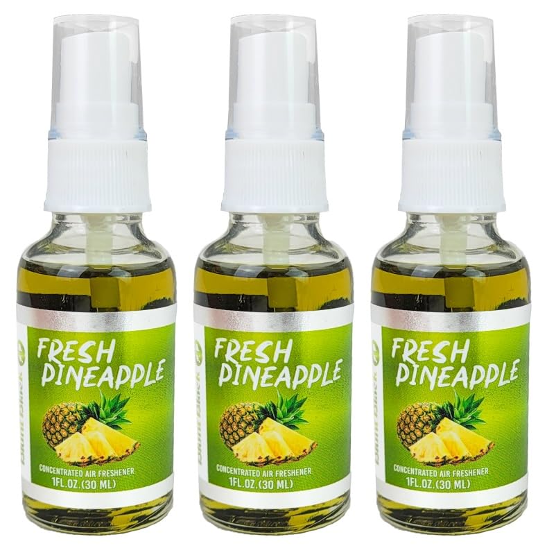Blunt Black Concentrated Air Freshener Spray 1 oz. Glass Bottle - Fresh Pineapple Scent 3-Pack
