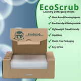 EcoScrub Laundry Detergent Sheets, 100 loads (50 sheets) - Eco friendly, liquid free, certified biodegradable, ultra premium concentrated detergent