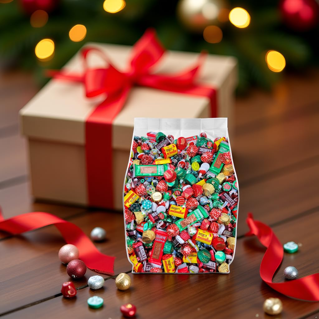 Christmas Assorted Chocolate Candy Variety Pack - 2lb Bulk Christmas Candy Individually Wrapped - Holiday Candy for Stocking Stuffers, Christmas Party
