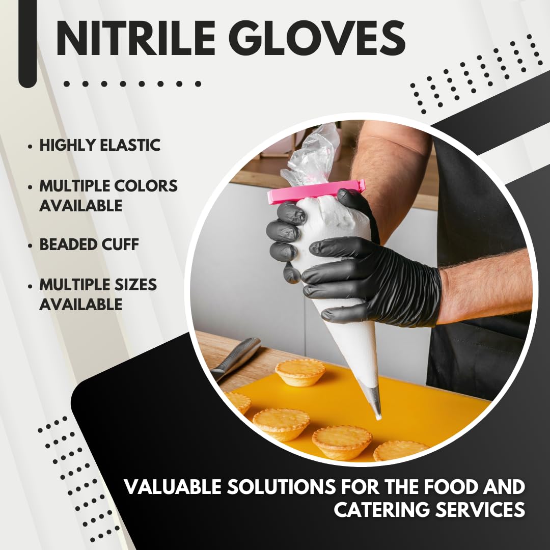 Green Direct Disposable Black Nitrile Gloves, Cleaning - Powder & Latex Free - 100 Count Per Box (X-Large)