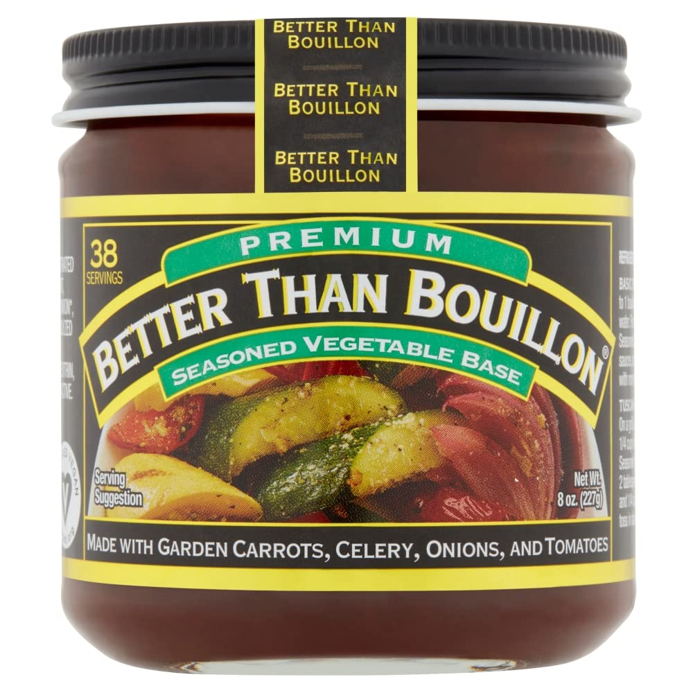 Better Than Bouillon Premium Seasoned Vegetable Base, Blendable Base for Added Flavor, 38 Servings Per Jar 8 Ounce (Pack of 6)