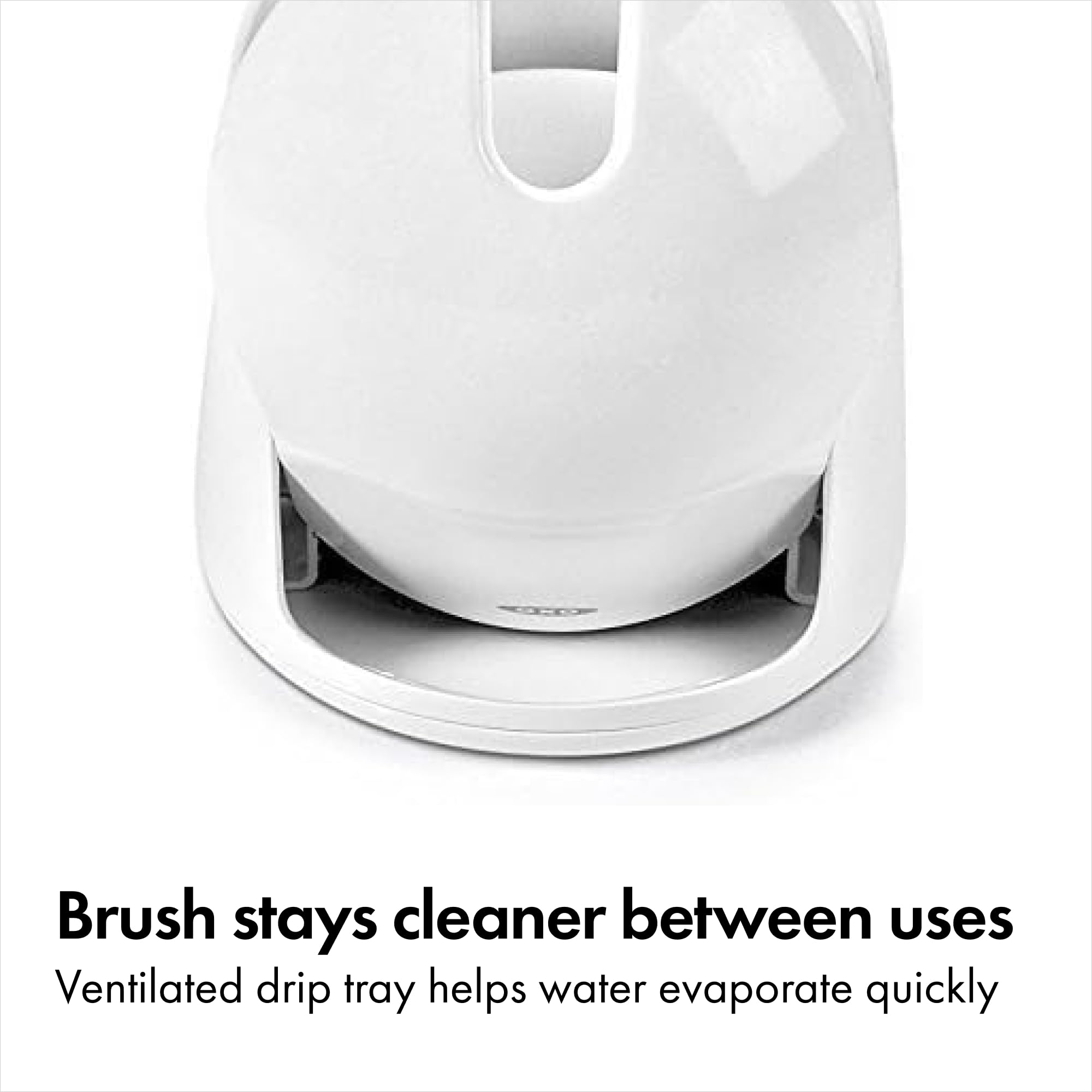 OXO Good Grips Compact Toilet Brush & Canister, Toilet Bowl Brush and Holder with Automatic Canister Door, Bathroom and Small Spaces Cleaning Supplies