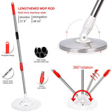 Mop and Bucket Set, 360° Spin Mop and Bucket with Wringer Set and 3 Microfiber Mop Refills, Stainless Steel 61" Extended Handle Spinning Mop Bucket