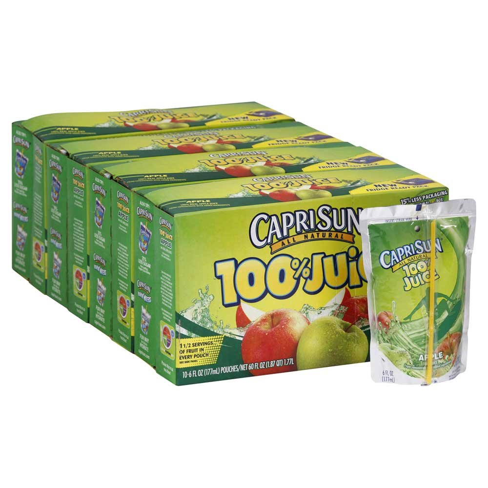 Capri Sun Apple Splash Juice, 6 Ounce -- 40 per case.