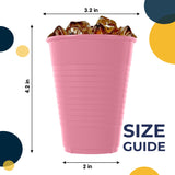 Exquisite Party Solids 12 Oz Pink Plastic Cups For Party Supplies 50 Pack | Pink Disposable Cups Plastic | Disposable Drinkware For Parties, Events