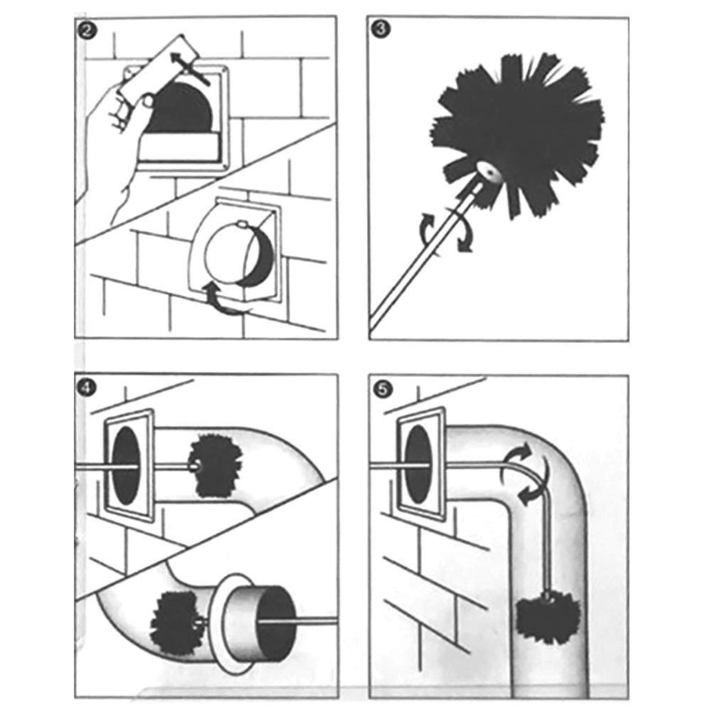 Dryer Duct/Vent Cleaning Kit, Lint Remover, Synthetic Brush Head, Use with or Without a Power Drill (26feet+2 Head)