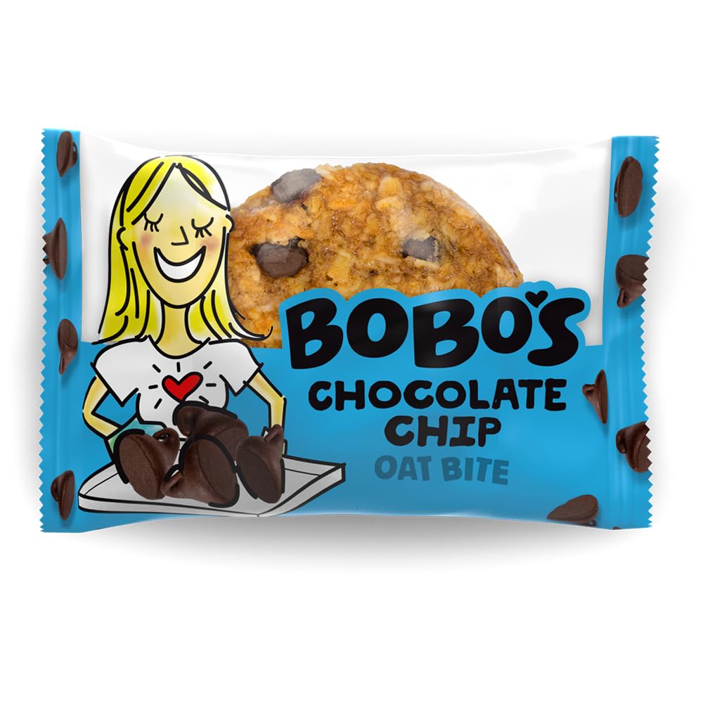 Bobo's Chocolate Chip Oat Bites, Simple Ingredients, Whole Grain Oats, Plant Based, Non-GMO, Gluten Free Breakfast Bars, Healthy Snacks for Adults