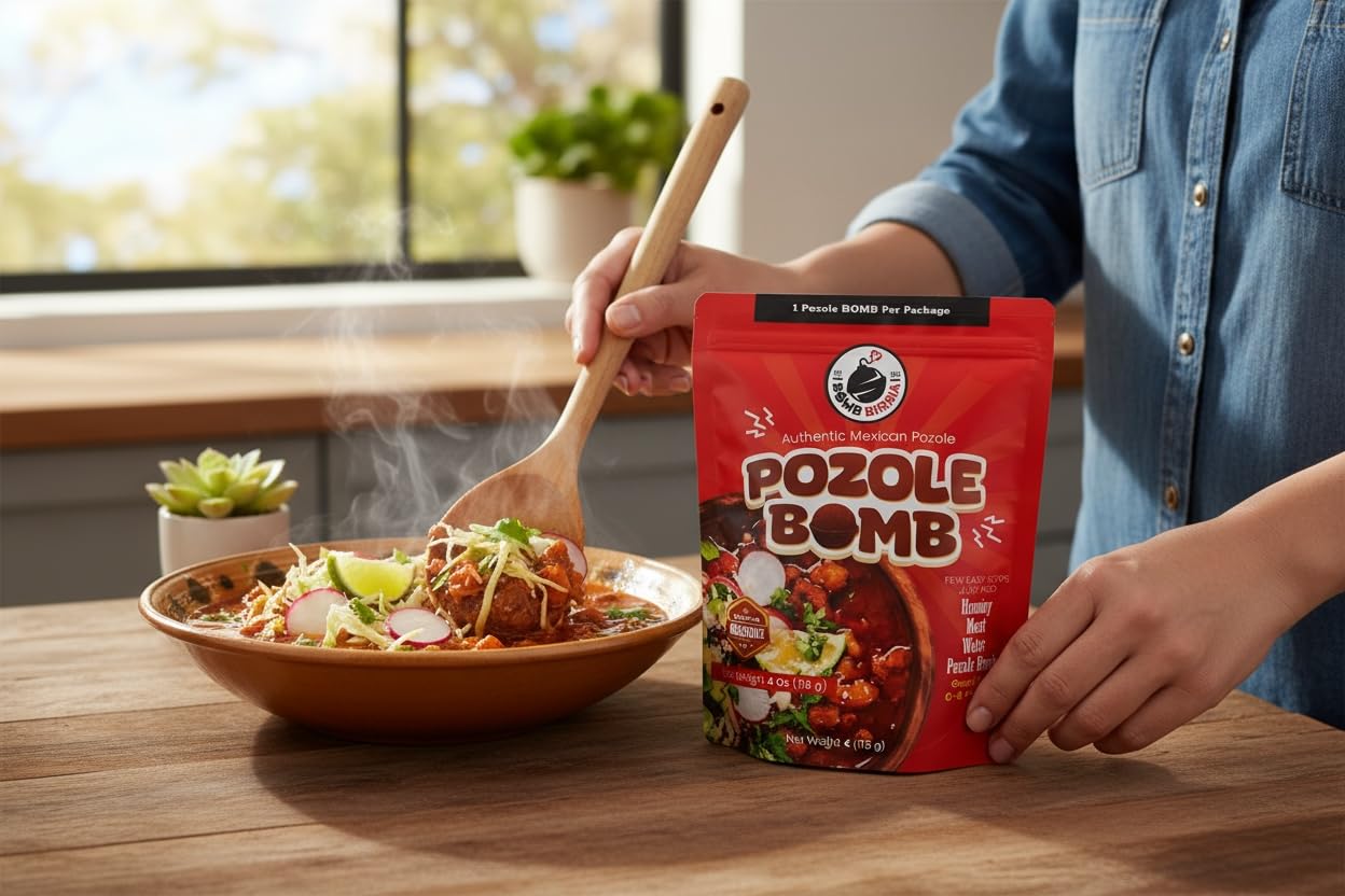 Bomb Birria Pozole Seasoning Bomb, Authentic Mexican Soup Seasoning, 2 Bombs Pack - Traditional Pozole Made with Real Chiles, Herbs & Spices with ZERO