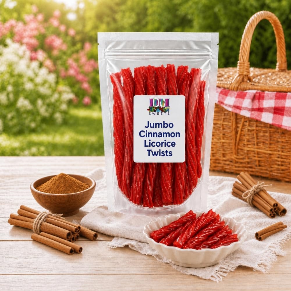 Cinnamon Licorice Twists - 1 lb Bag - Soft & Chewy Sweet and Spicy Candy with Bold Cinnamon Spice - Fresh, Premium Quality Twists