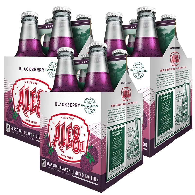 Ale 8 One Blackberry, Glass Bottles, 12 ounces, Pack of 4, 100% Kentucky Soft Drink