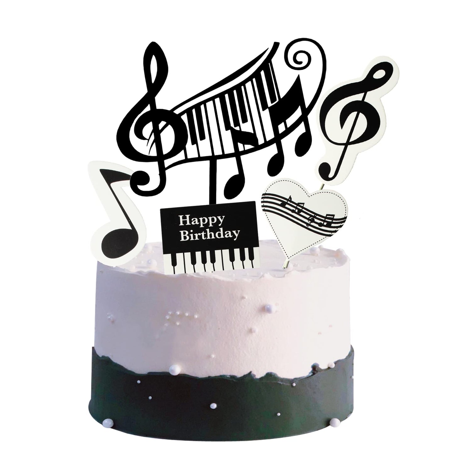 (5 pieces) Music Birthday Cake Decoration, Music Cake Topper, Musics Birthday Decoration Supplie