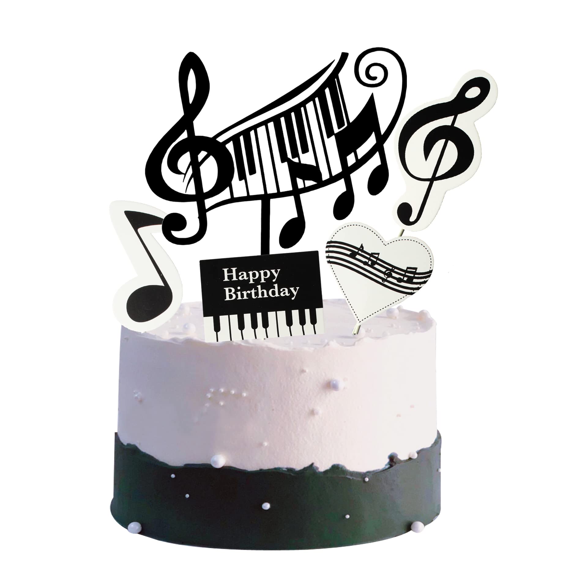 (5 pieces) Music Birthday Cake Decoration, Music Cake Topper, Musics Birthday Decoration Supplie