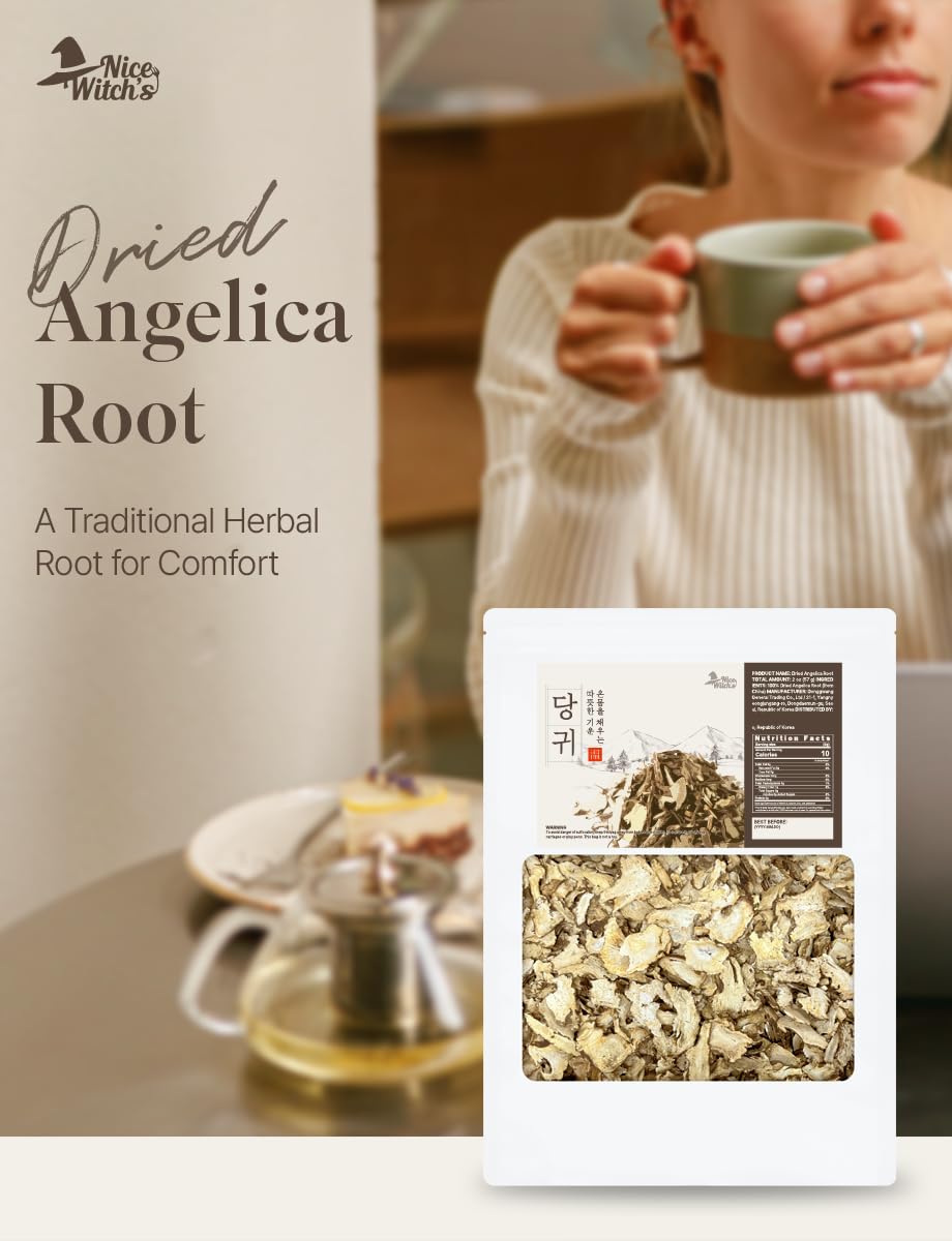 NICE WITCH'S Dang Gui Angelica Root 2 oz - Angelica gigas Sliced Root, Dried Herbal Tea Ingredient ?? ?? (2oz/57g)
