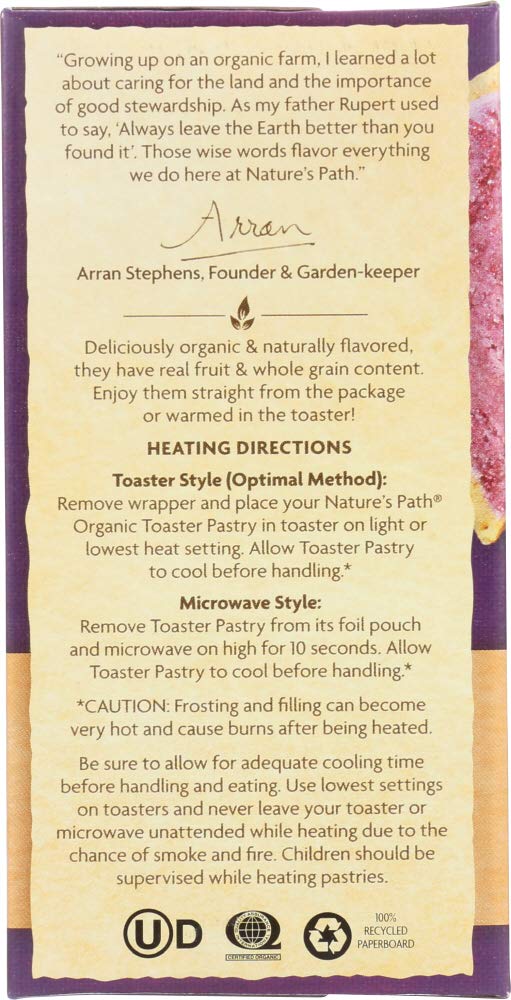 StarSun Depot (NOT A CASE) Organic Frosted Toaster Pastries Wildberry Acai