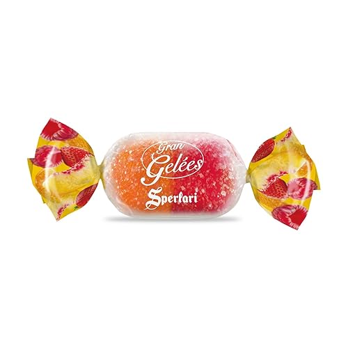 Sperlari Candies Gran Duetto Orange, Peach & Raspberry Italian Fruit Nectar Jelly Candy - Gluten Free, No Artificial Coloring, Individually Wrapped