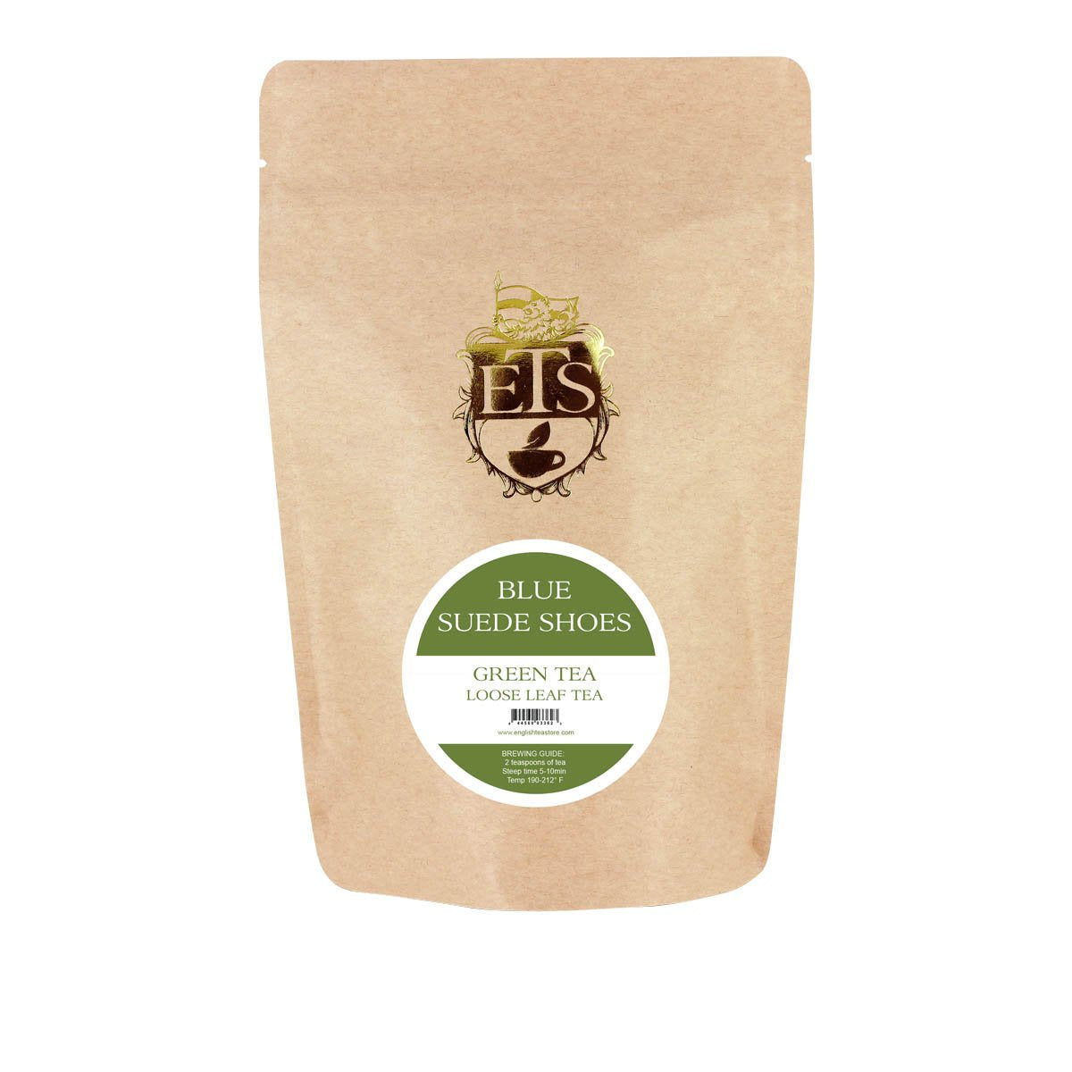 Blue Suede Shoes Green Tea - 4oz | Loose Leaf Tea Pouches | Smooth Sweet Flavor with Mild Noisette Notes | Chinese Hunan Green Tea | Delicious Hot or