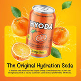 HYODA Orange Soda, Gluten Free and Vegan Sparkling Electrolyte Drink, Made with Organic Orange Juice, Celtic Salt, and Calcium, Keto, Zero Sugar