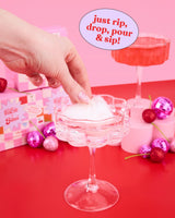 xo, Fetti x Art of Sucre Cotton Candy Glitter Drink Bombs - 4 pc Cherry Flavor, Red + Pink Edible Glitter | Bachelorette Decorations, Birthday Party