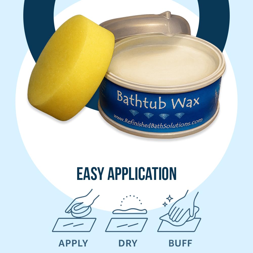 Ekopel 2K Bathtub Wax | Polish & Seal for Porcelain & Fiberglass Tubs | Watermark & Scum Repellent | Easy DIY Shine