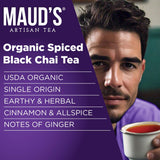 Maud's Organic Chai Tea Pods, 80 ct, Single Serve Tea Pods - 100% Gourmet Blended Tea Leaves, Compatible with Keurig K Cups Maker