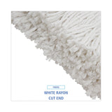 Boardwalk Premium Cut-End Wet Mop Heads, Rayon, 20oz, White, 12/Carton