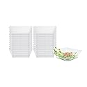 Restaurantware 10 Ounce Square Bowls 100 Disposable Serving Bowls - Heavy-Duty Premium Clear Plastic Salad Bowls For Parties Catering Or Buffets Serve