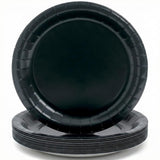 Fun Express Black Round Paper Dinner Plates - Stylish, Round, Solid Tableware for Parties & Events - Perfect for Serving Appetizers, Main Dishes - 24