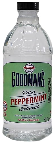 Goodman's Pure Peppermint Extract - Gluten-Free, Non-GMO, Kosher, Low Carb & Low Calorie - Ideal for Hot Chocolate, Coffee, Icing, Candy, and More