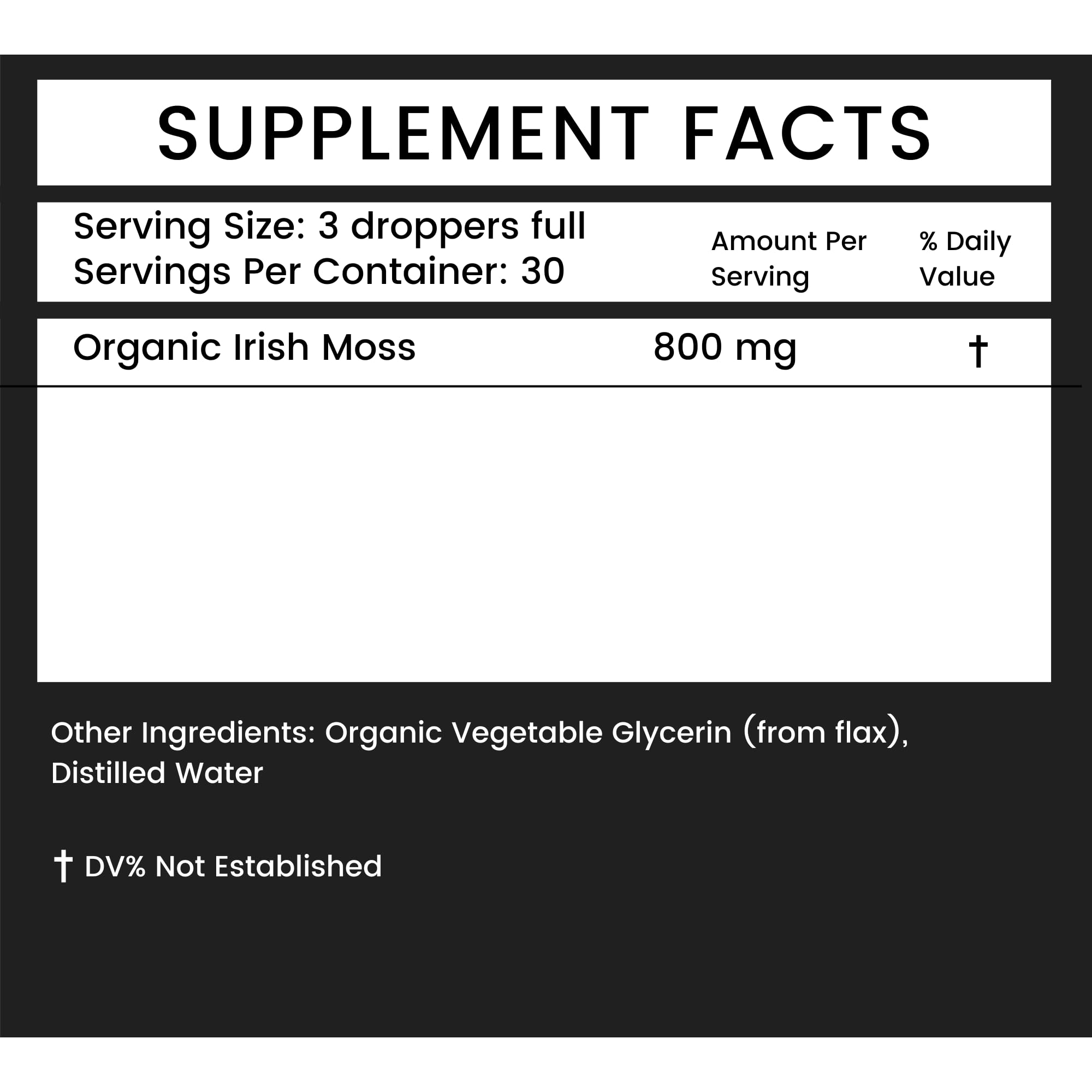 Organic Irish Moss - 2 oz in Glass Bottle - Khroma Herbal Products - Organic Sea Moss