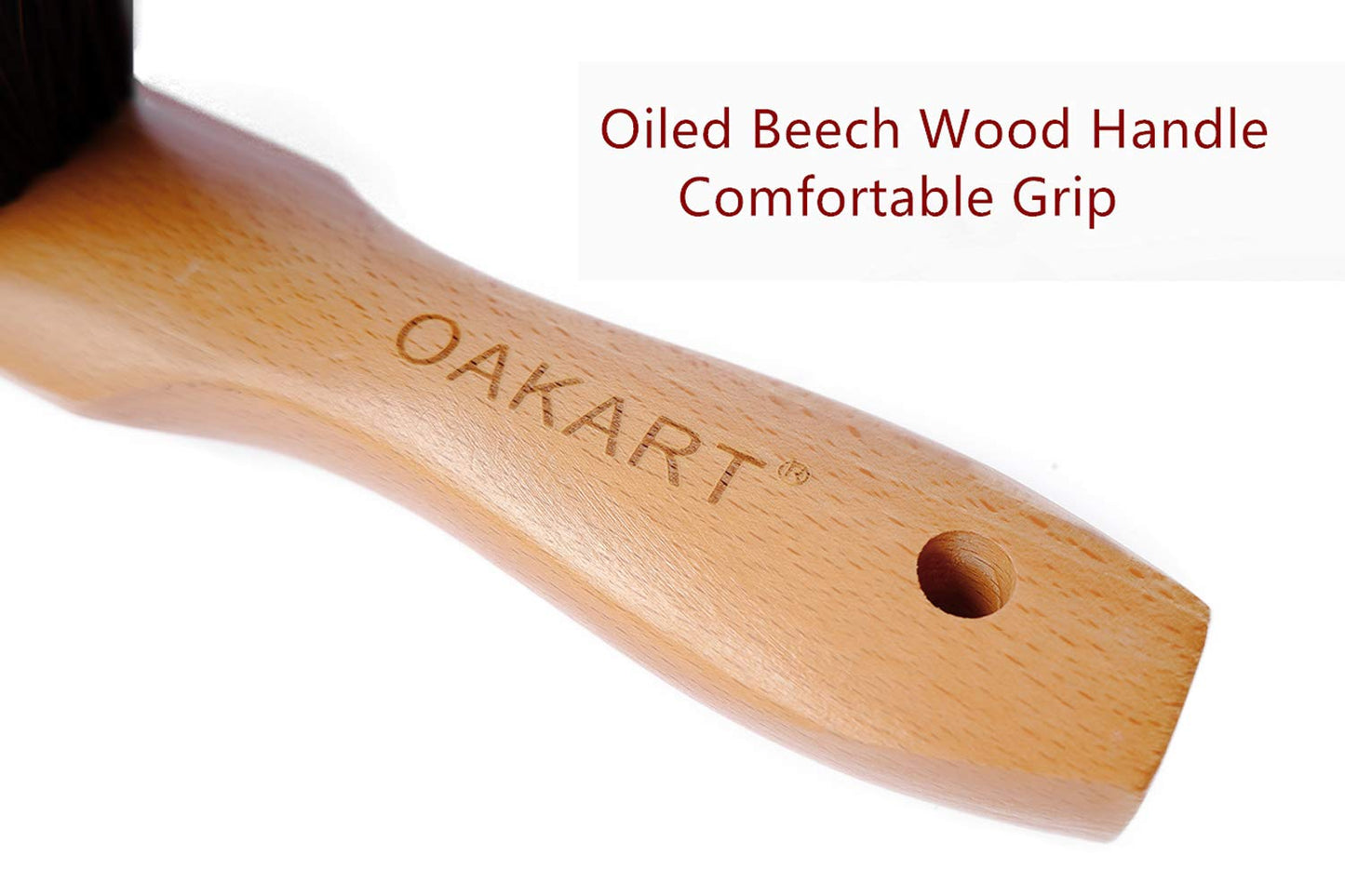 OAKART Counter Brush Oiled Beech Wood Handle Soft Bristle 14 Inch Long (Yellow)