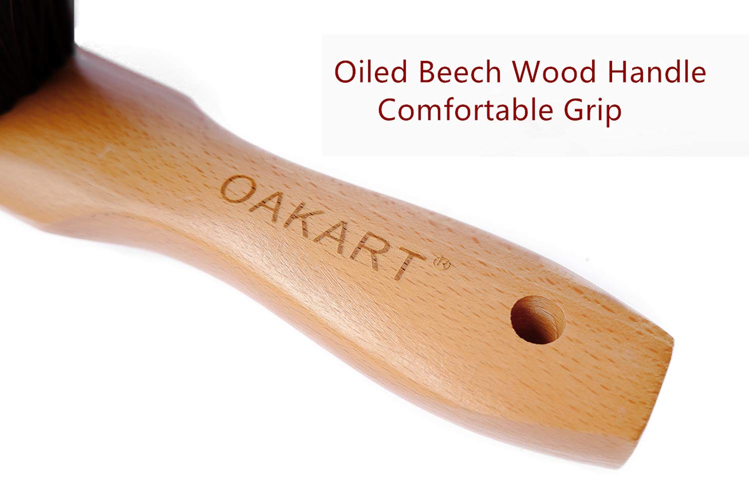 OAKART Counter Brush Oiled Beech Wood Handle Soft Bristle 14 Inch Long (Yellow)