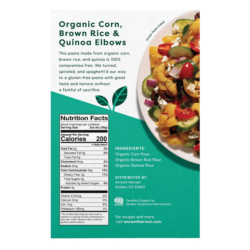 Ancient Harvest Quinoa Pasta, Elbows, 8 Ounce