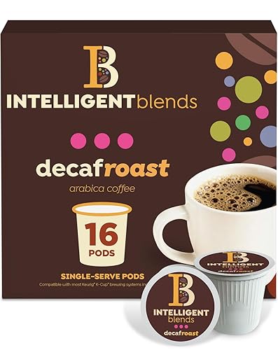 Intelligent Blends Decaf Dark Roast Coffee Pods, 16 ct, Single Serve Pods - 100% Arabica Coffee, Compatible with Keurig K Cups Maker