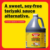 Bragg Organic Coconut Liquid Aminos Seasoning - 128 fl oz - Soy-Free Teriyaki Sauce Alternative - Gluten-Free, Vegan, Plant-Based Seasoning