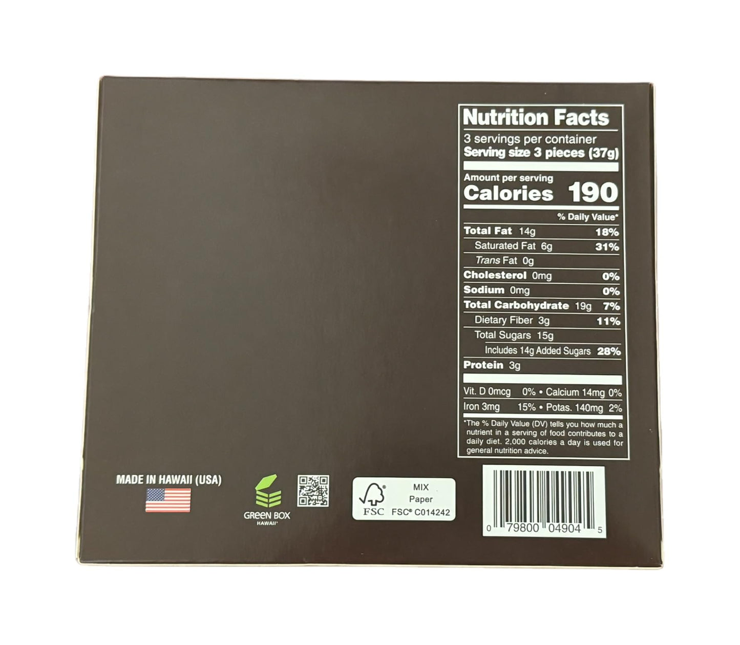 Hawaiian Sun Dark Chocolate Covered Macadamia Nuts - 9 Pieces (4 oz / 113 g)