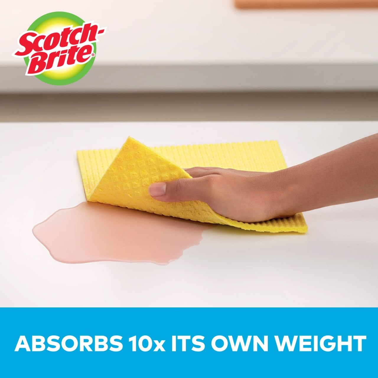 Scotch-Brite Sponge Cloths, Reusable Dish Towel that Absorbs Like a Sponge, Dishwasher-Safe Wipes that are Ideal for Nonstick Cookware, Tile