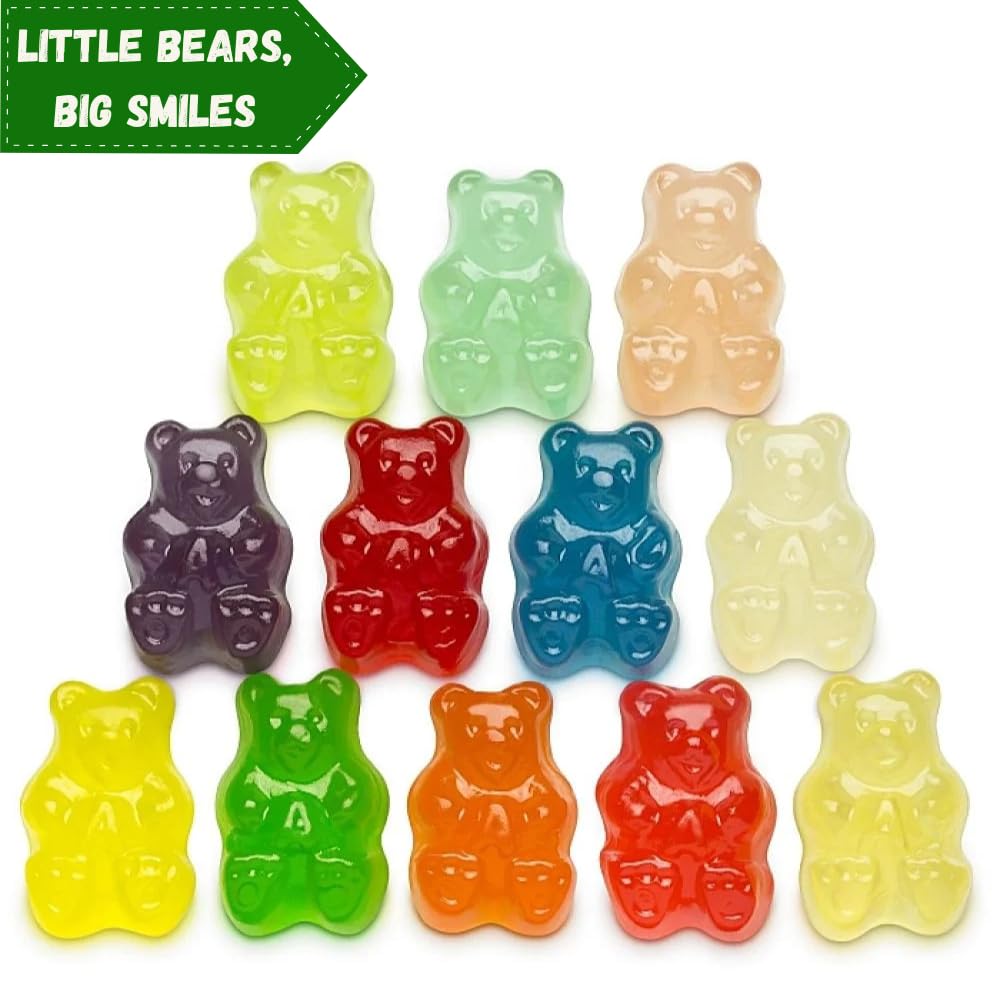 Candykrave Albanesse 12 Flavor Gummi Bears, (2 LB) naturally Flavored Chewy Gummies with Fruity Varieties Including Fuji Apple, Asian Blood Orange