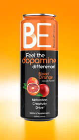 Beyond Energy - 12 Pack - Blood Orange Herbal Energy Drink, Naturally Sourced L-Dopa with Mucuna Pruriens, Aminos, Antioxidants, 200mg Caffeine