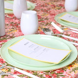 Blue Sky Edge Collection Mint Green Disposable Plastic Plates 6.3" - 10 Count, Stylish & Sturdy Disposable Dinnerware for Parties, Events