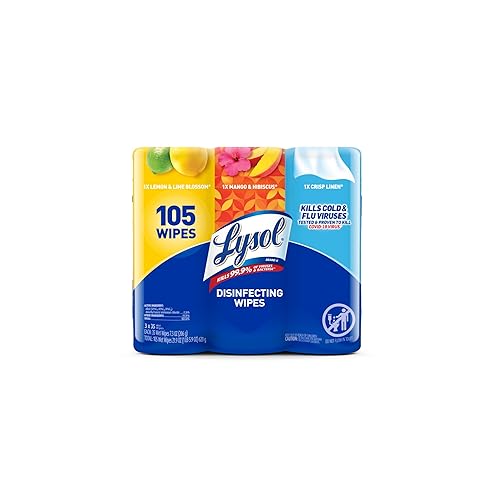 LYSOL® Disinfecting Wipes - (1 Lemon + 1 Mango & Hibiscus + 1 Crisp Linen) 4/(3x35) ct.