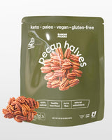 RANCHO PECANA - Natural Pecan Halves, 2 LB, Grain Free, Gluten Free, Non-GMO, Vegan Snack, Organic Nuts, Kosher, Keto, 3g Protein per 1 oz, Resealable