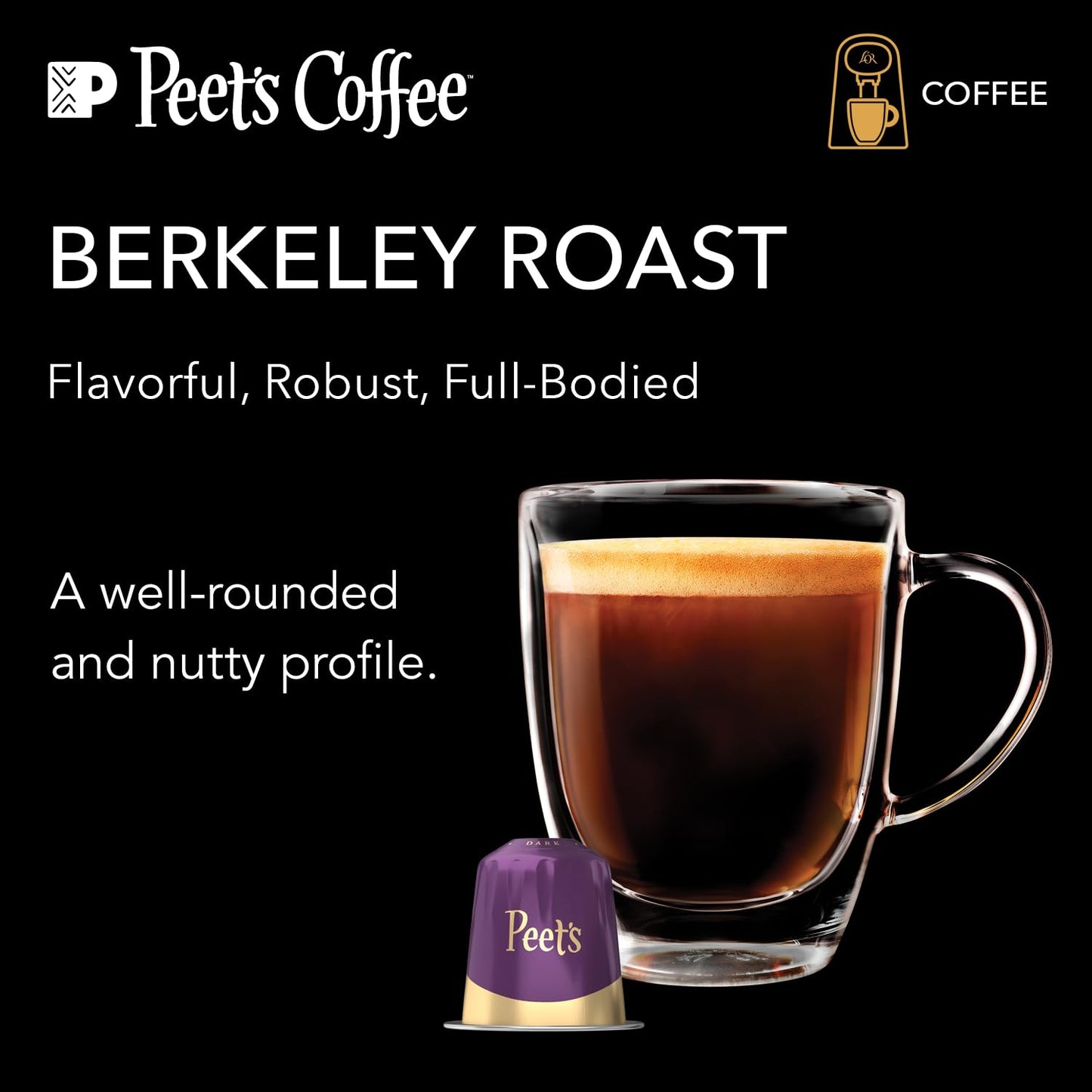L'OR Barista Coffee Pods, 10 Count Peet's Berkeley, Single-Serve Aluminum Capsules Compatible with the L'OR BARISTA System, 10 Count (Pack of 1)