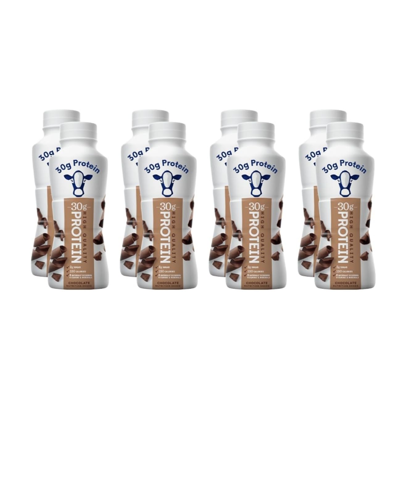 High Protein Chocolate Nutrition Shake - 30g Protein Per Botle |12 Pack (11.5 Fl Oz) Only 2g Sugar &150 Calories| Enriched With 8 Naturally Occouring