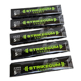 Strike Gum 5 packs of 5 Pieces |90mg natural caffeine|100mg alpha gpc| Sugar Free| Vegan | Made in the USA | Premium Energy Gum