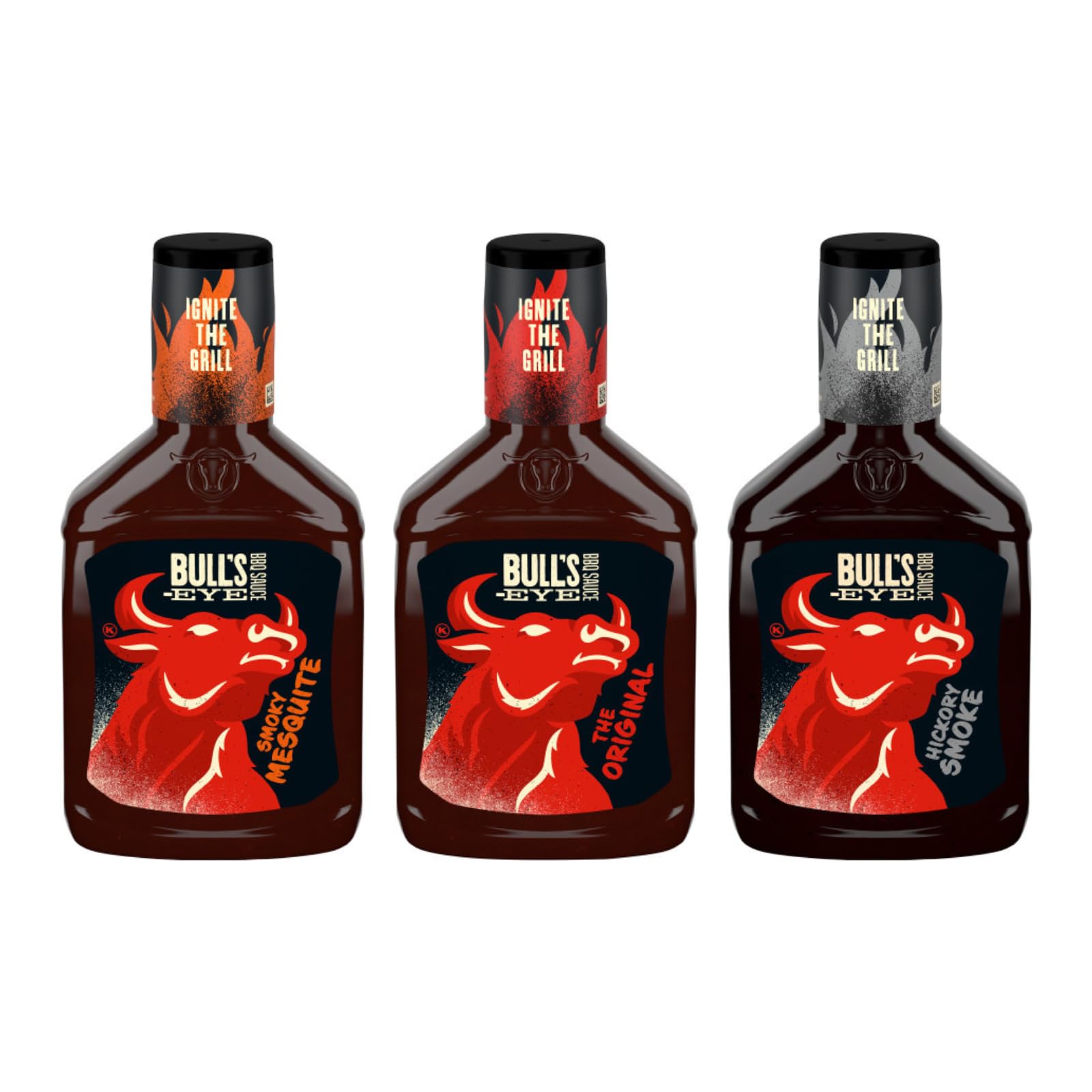 TITLE: Bull's-Eye BBQ Sauce Trio, Barbecue Sauce, Grill Sauce, Dipping Sauce, Steak Sauce, Burger Sauce, Chicken Marinade, Original, Hickory Smoke